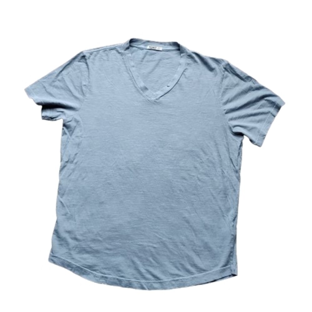 Buck Mason Light Blue‑Gray 100% Cotton Tee Sz Large USA Made